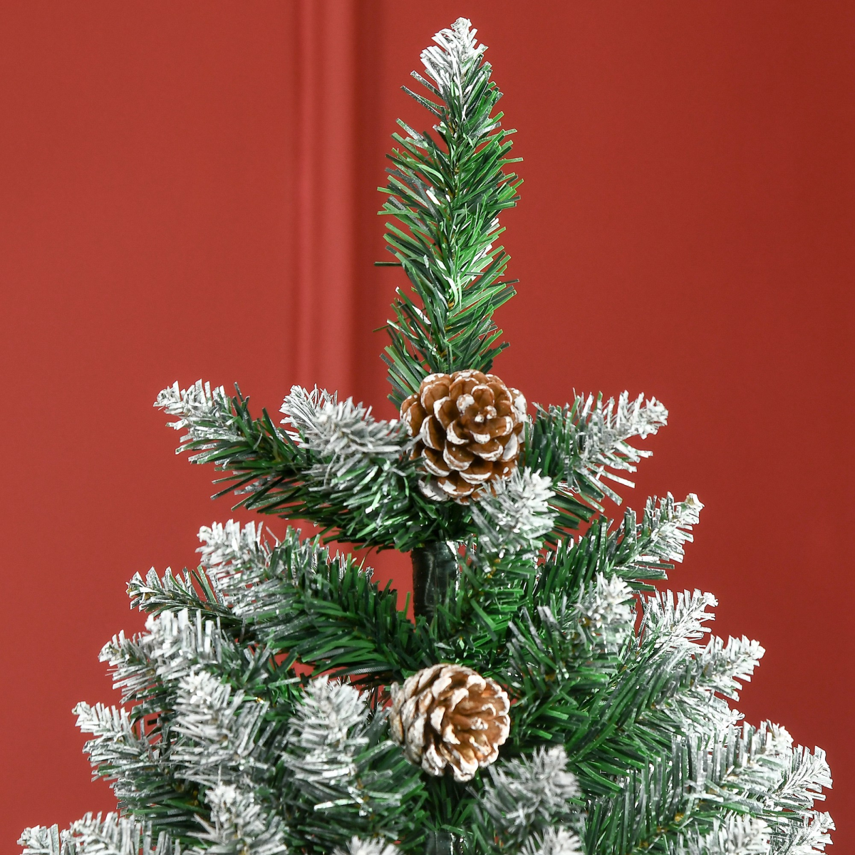 6ft Snow Artificial Christmas Tree with Pine Cones - Holiday Decor