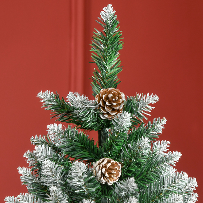 6ft Snow Artificial Christmas Tree with Pine Cones - Holiday Decor