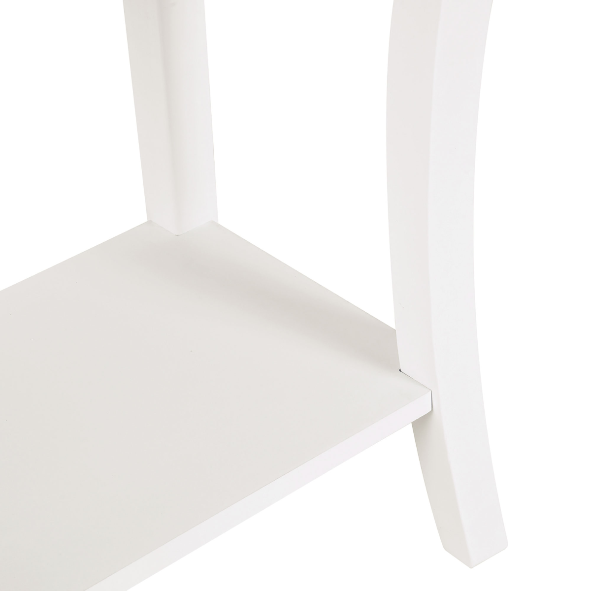 Ivory White Console Table with 2 Drawers & Lower Shelf