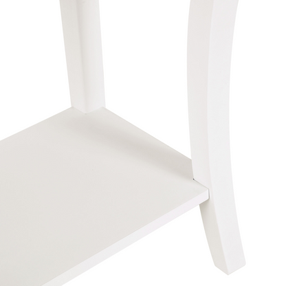 Ivory White Console Table with 2 Drawers & Lower Shelf