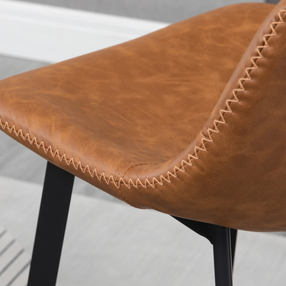 HOMCOM Industrial Bar Stools Set of 2, Bar Chairs with Steel Legs, Brown