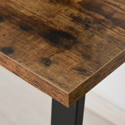 Industrial Writing Desk: Center Laptop Table with Steel Legs