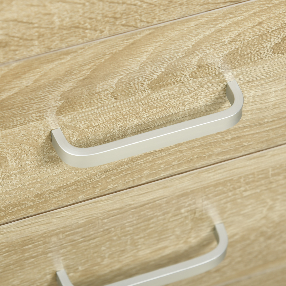 Oak Five-Drawer Computer Desk for Home Office