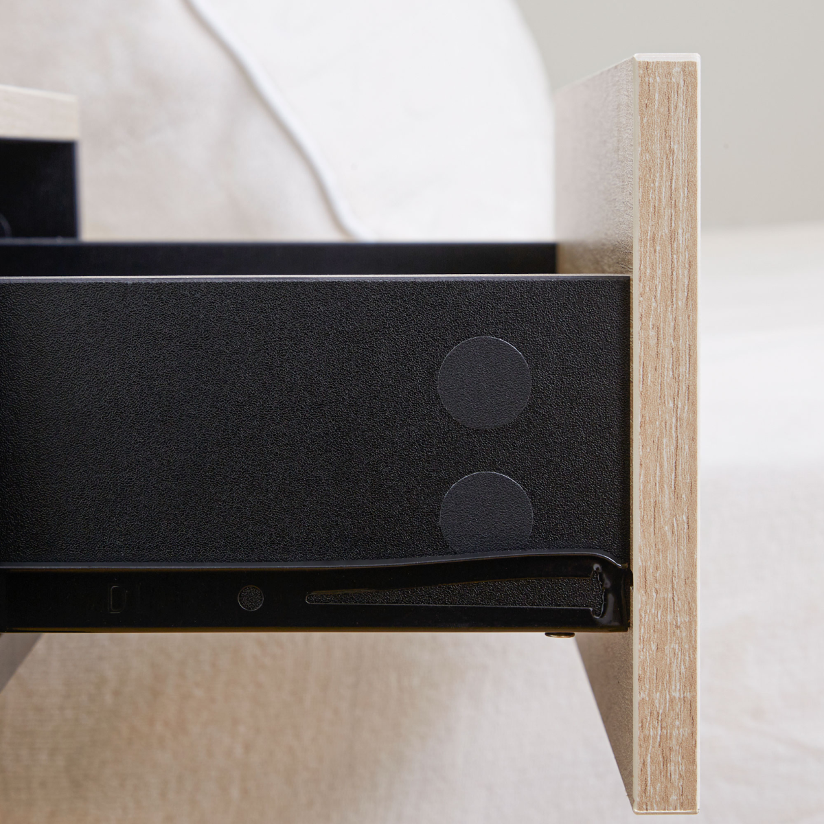 HOMCOM Modern Bedside Table Set of 2 with Drawer and Shelf