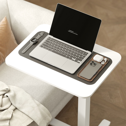 HOMCOM Height-Adjustable Standing Desk on Wheels, White