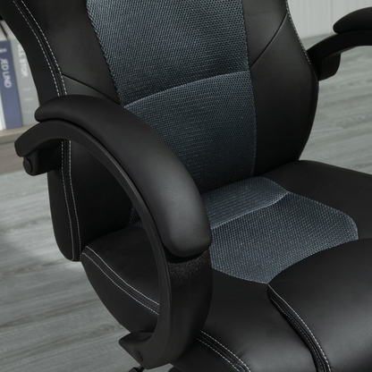 Executive Racing Swivel Gaming Office Chair PU Leather Computer Desk Chair Grey