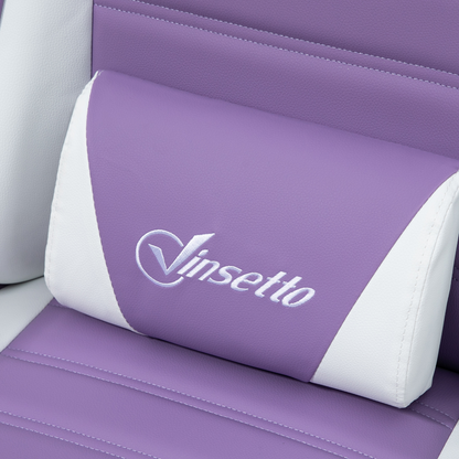 Vinsetto Racing Style Gaming Chair with Footrest Removable Rabbit Ears, Purple