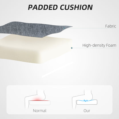 HOMCOM Armless Computer Desk Chair, Makeup Vanity Chair for Home, Grey