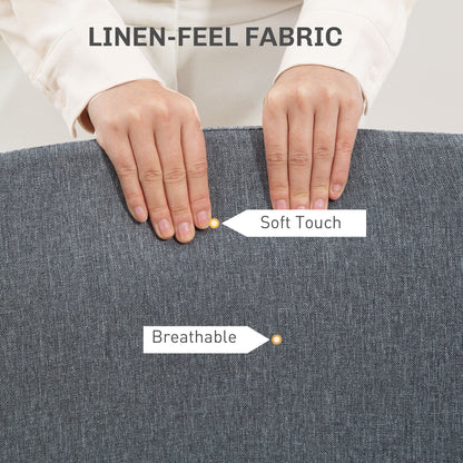 HOMCOM Armless Computer Desk Chair, Makeup Vanity Chair for Home, Grey