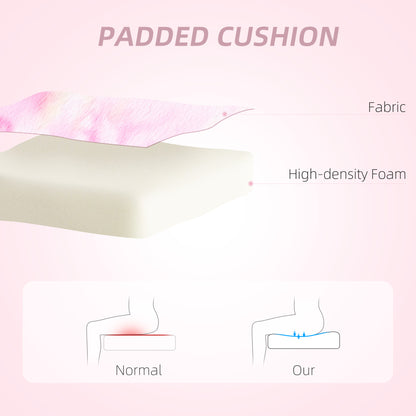 HOMCOM Armless Desk Chair Bunny Vanity Chair with Swivel Wheels Colourful