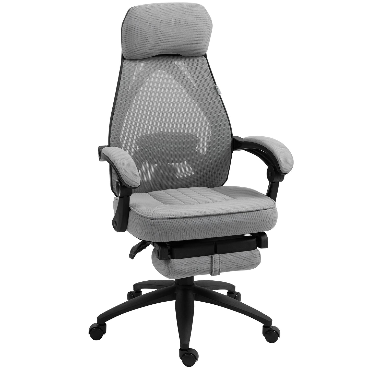 Vinsetto Mesh Swivel Task Chair for Home Office with Footrest Dark Grey