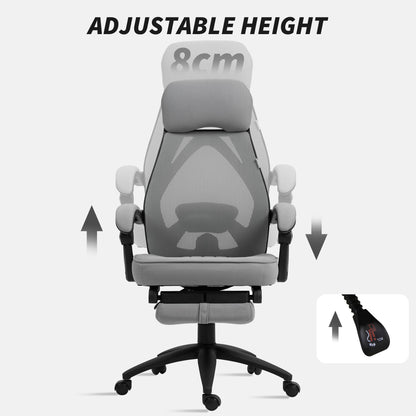 Vinsetto Mesh Swivel Task Chair for Home Office with Footrest Dark Grey