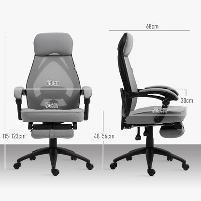 Vinsetto Mesh Swivel Task Chair for Home Office with Footrest Dark Grey