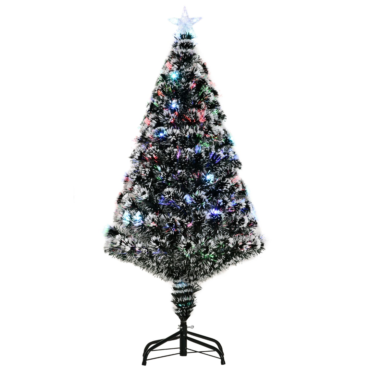 4ft Snow-Dipped Prelit Christmas Tree with Green & White LED Fiber Optic Lights