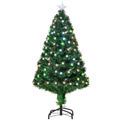 4ft Pre-Lit Fibre-Optic Christmas Tree with RGB LED Lights, 130 Branches