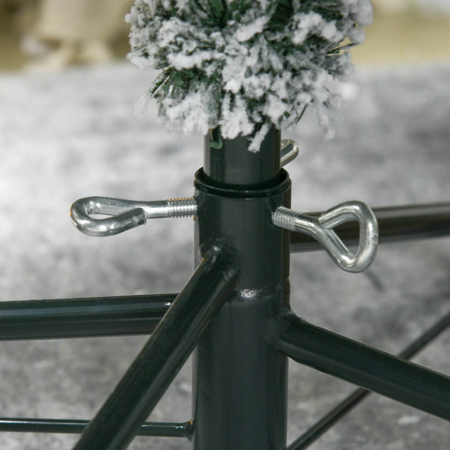 HOMCOM 4.5ft LED Snow-Flocked Christmas Tree with Auto-Open Branches Indoors