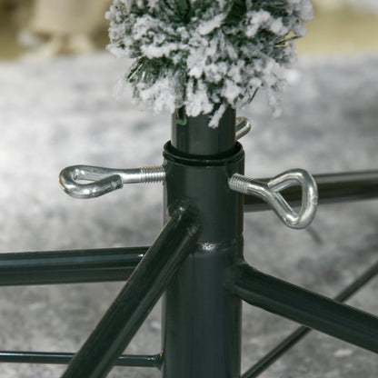 HOMCOM 4.5ft LED Snow-Flocked Christmas Tree with Auto-Open Branches Indoors