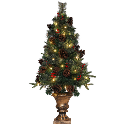 HOMCOM 4ft Artificial Christmas Tree with 60 Warm White LEDs