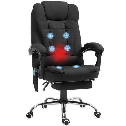 Vinsetto Ergonomic Heated 6 Points Vibration Massage Office Chair Black