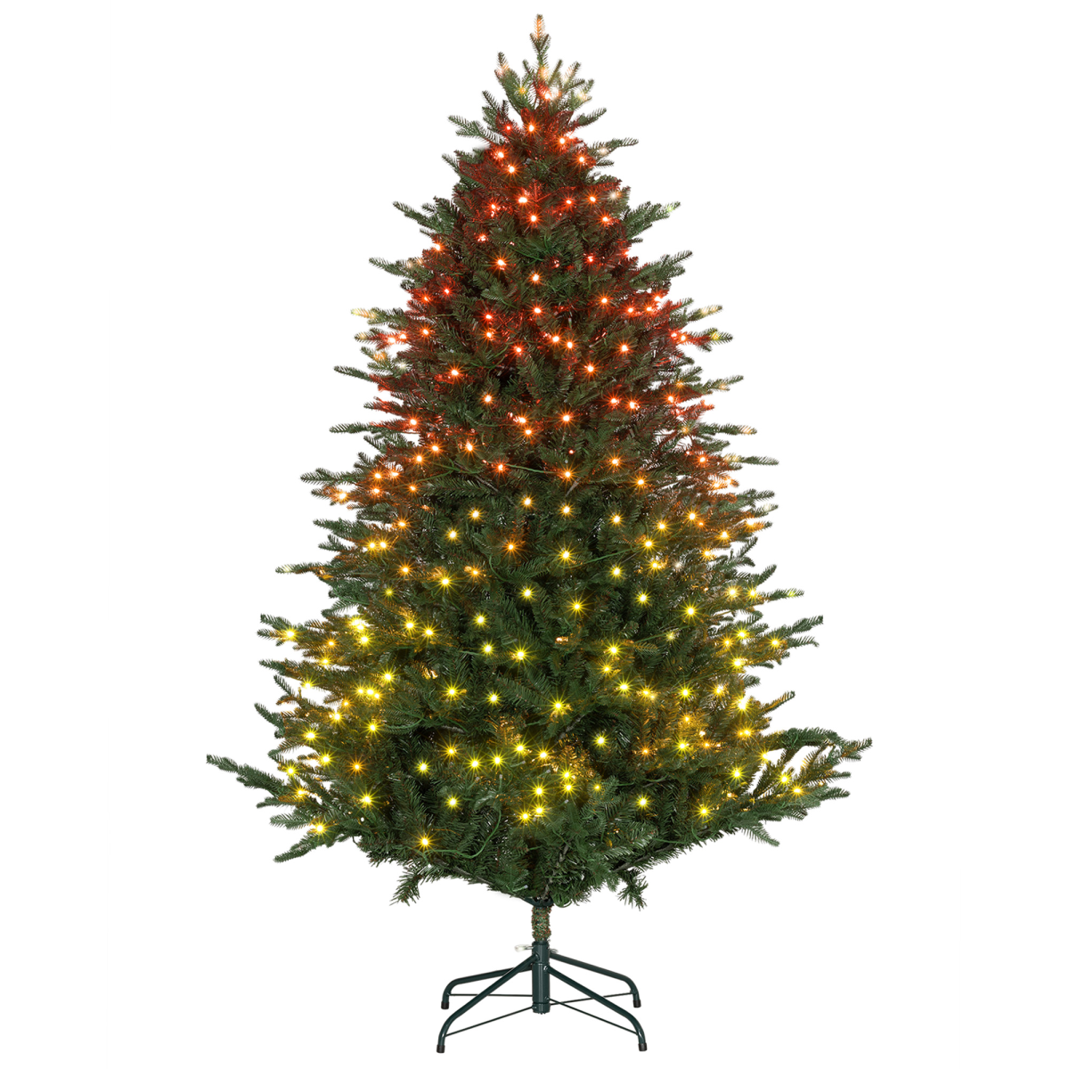 HOMCOM 1.8m Prelit Artificial Christmas Tree with RGB Lights & Remote