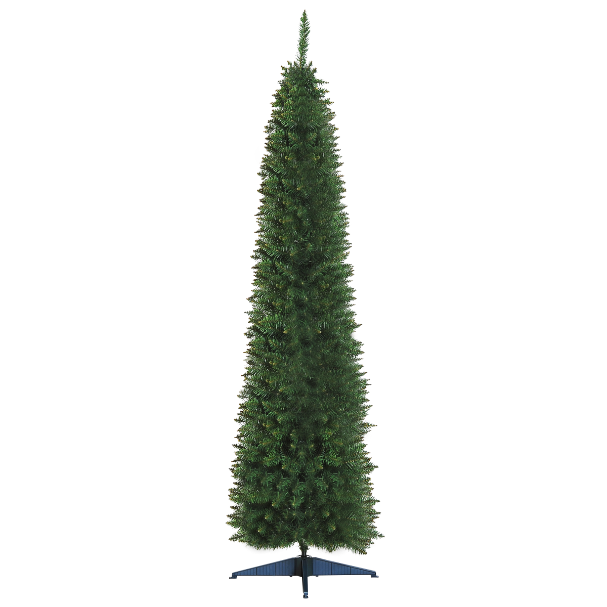 2.1m Pencil-Slim Artificial Pine Christmas Tree - 499 Tips & Stand