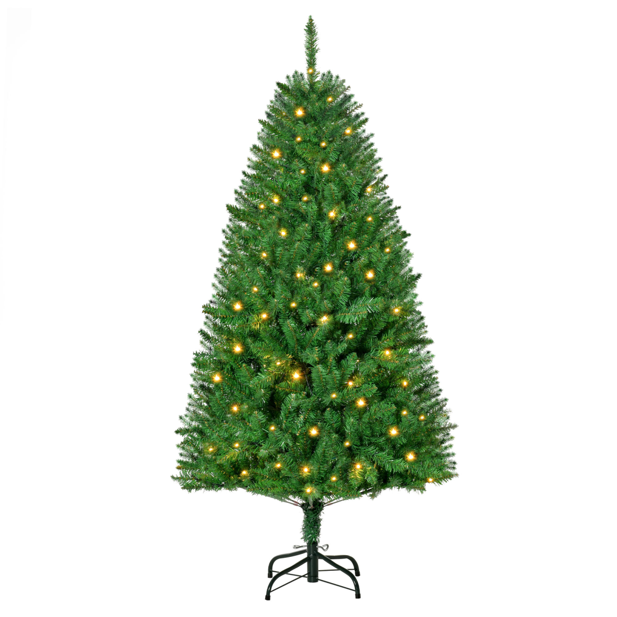 5ft Warm White LED Christmas Tree - 8 Light Sequences, Green