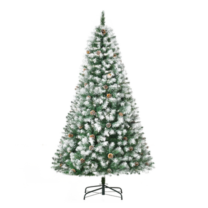 6FT Artificial Christmas Tree with Pine Cones, Automatic Open, Flame Retardant