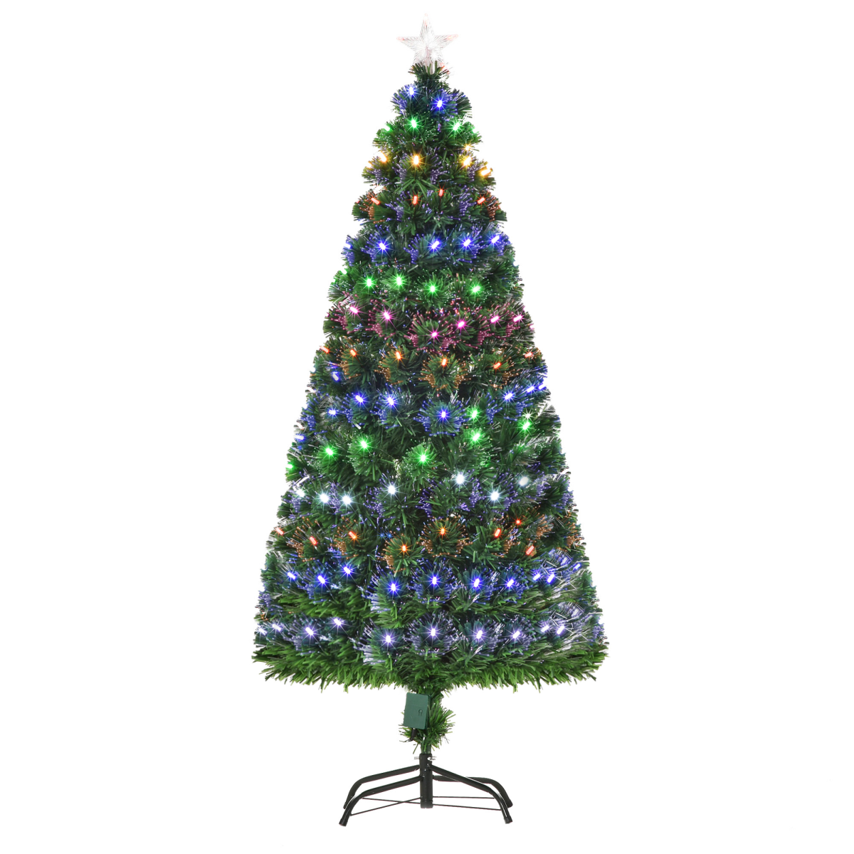 5FT Pre-Lit Christmas Tree with Star Topper, Lights & Metal Base