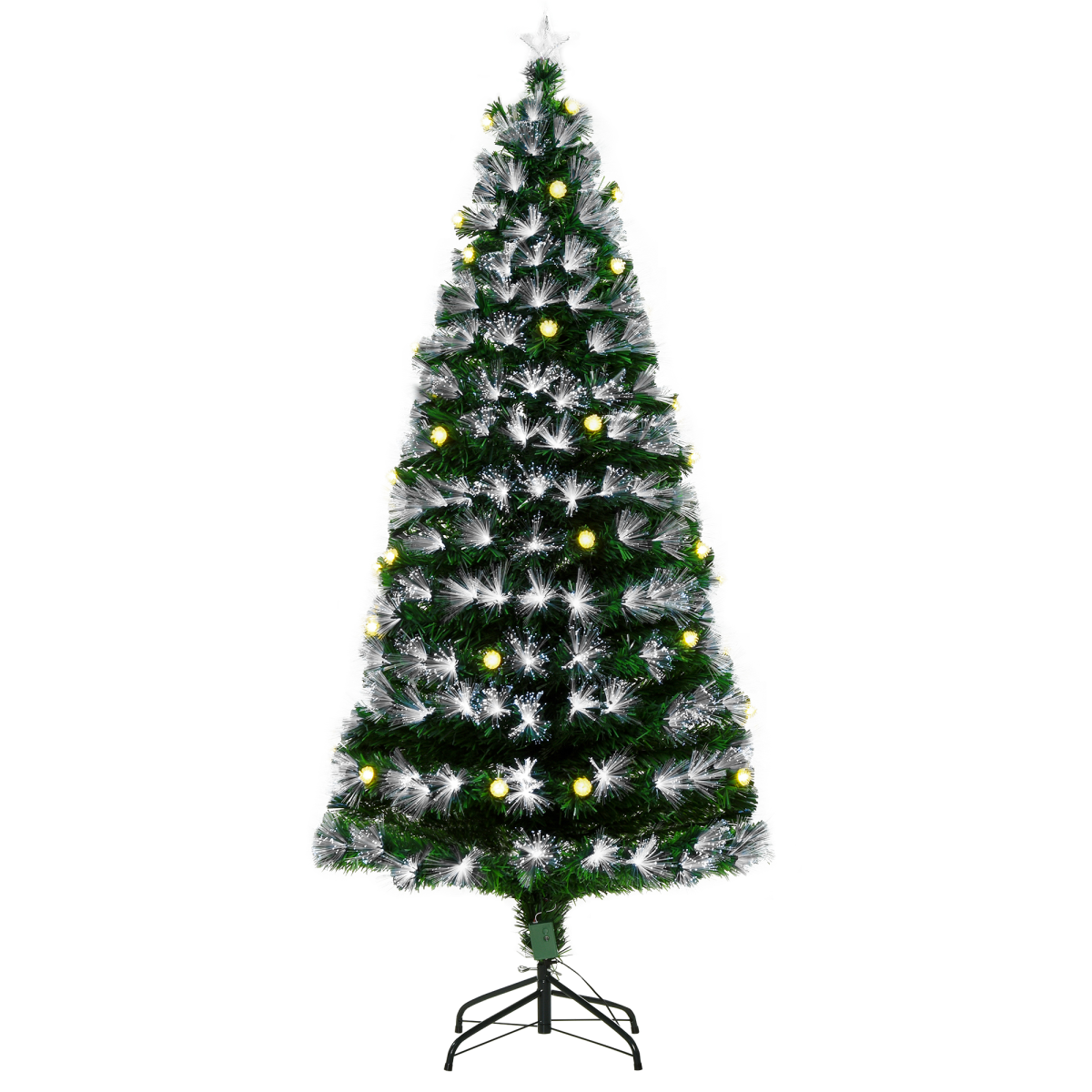 6ft White LED Christmas Tree - 90 LEDs, Star Topper, Tri-Base, Pre-Lit