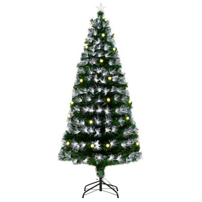 6ft White LED Christmas Tree - 90 LEDs, Star Topper, Tri-Base, Pre-Lit