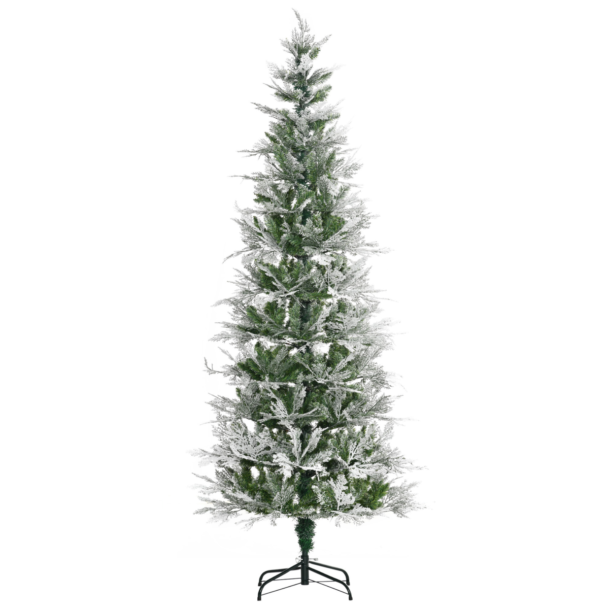7ft Snow-Flocked Pencil Christmas Tree - Safe, Easy Setup, HOMCOM