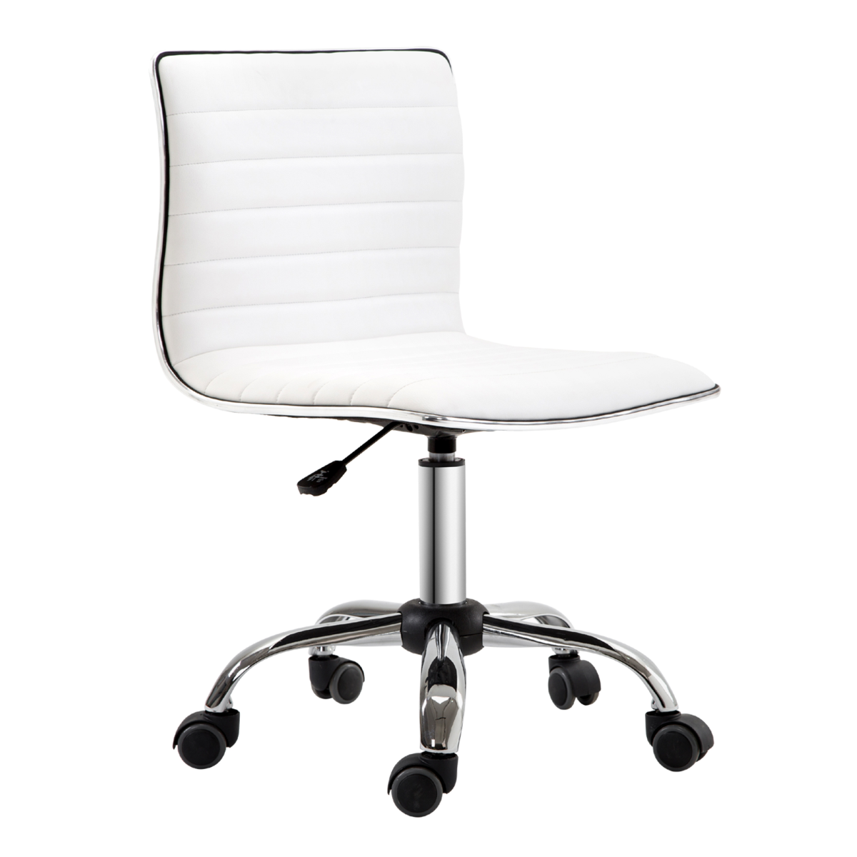 Armless Mid-Back Adjustable Office Chair  360 Swivel Ergonomic White HOMCOM