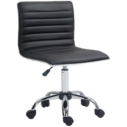 HOMCOM Armless Mid-Back Adjustable Office Chair with 360 Swivel Black