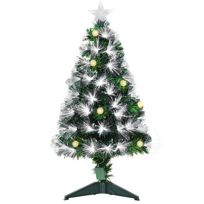 3ft White LED Christmas Tree with 90 Lights, Star Topper, Tri-Base, Pre-Lit