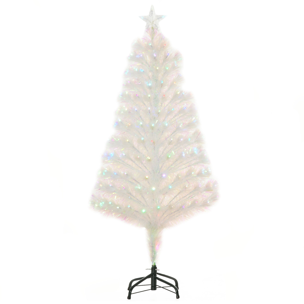 4ft Prelit Artificial Christmas Tree with Fiber Optic LED Lights, White