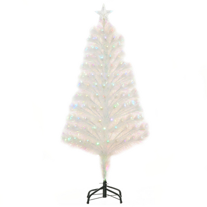 4ft Prelit Artificial Christmas Tree with Fiber Optic LED Lights, White