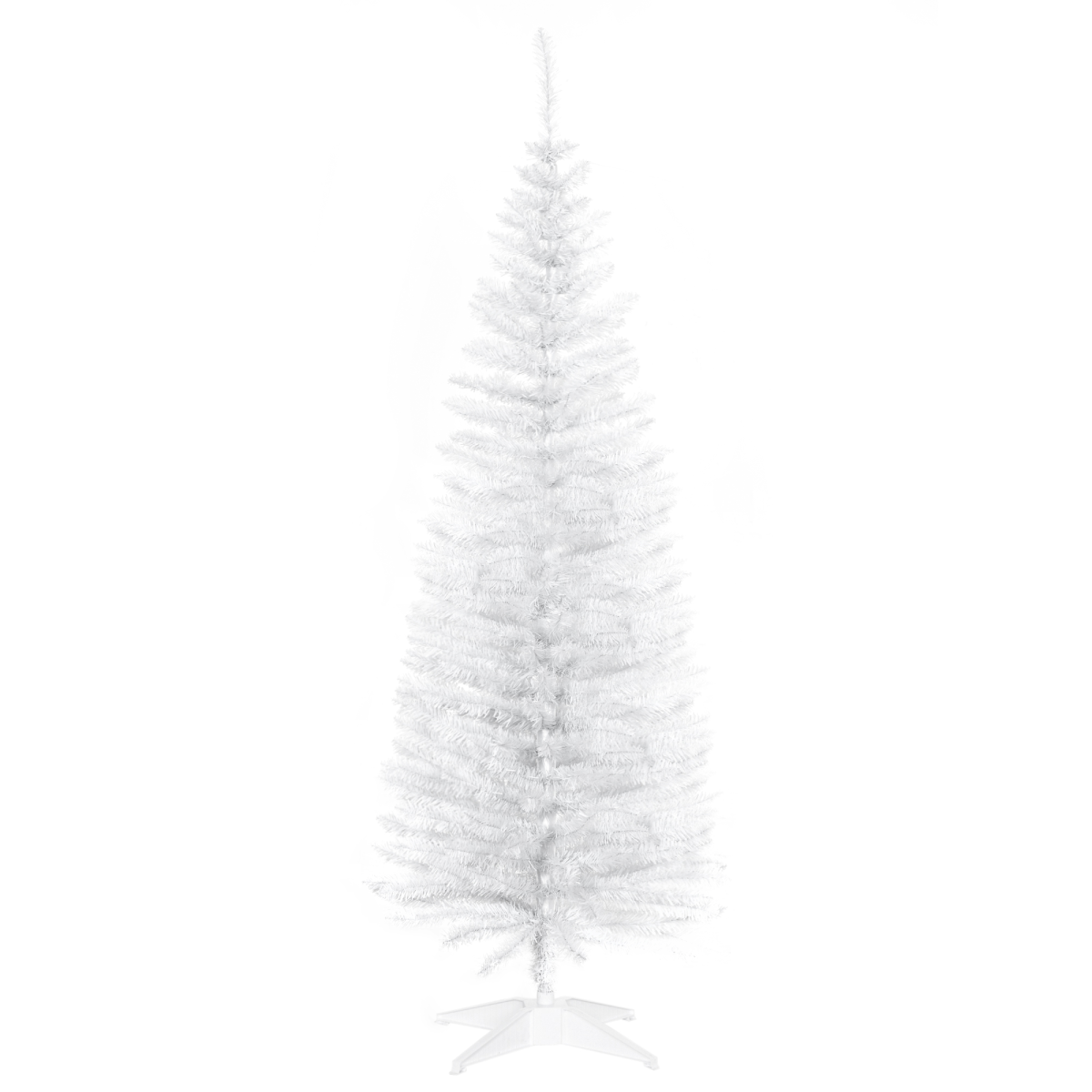 HOMCOM 5ft Pencil Slim Artificial Christmas Tree with Sturdy White Stand