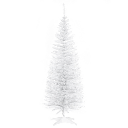 HOMCOM 5ft Pencil Slim Artificial Christmas Tree with Sturdy White Stand