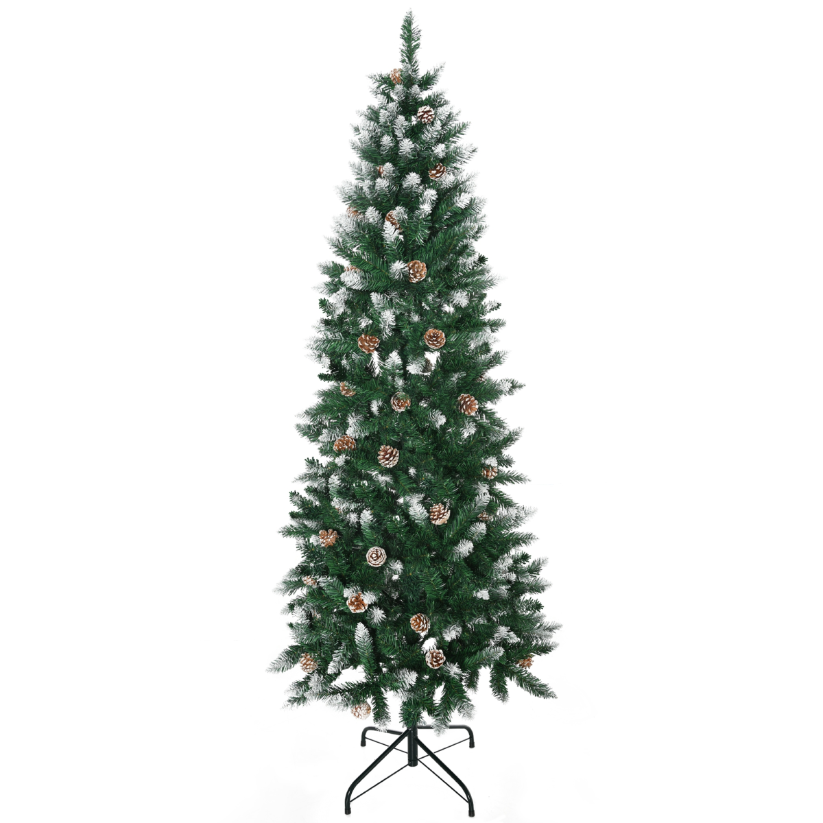 6ft Snow Artificial Christmas Tree with Pine Cones - Holiday Decor