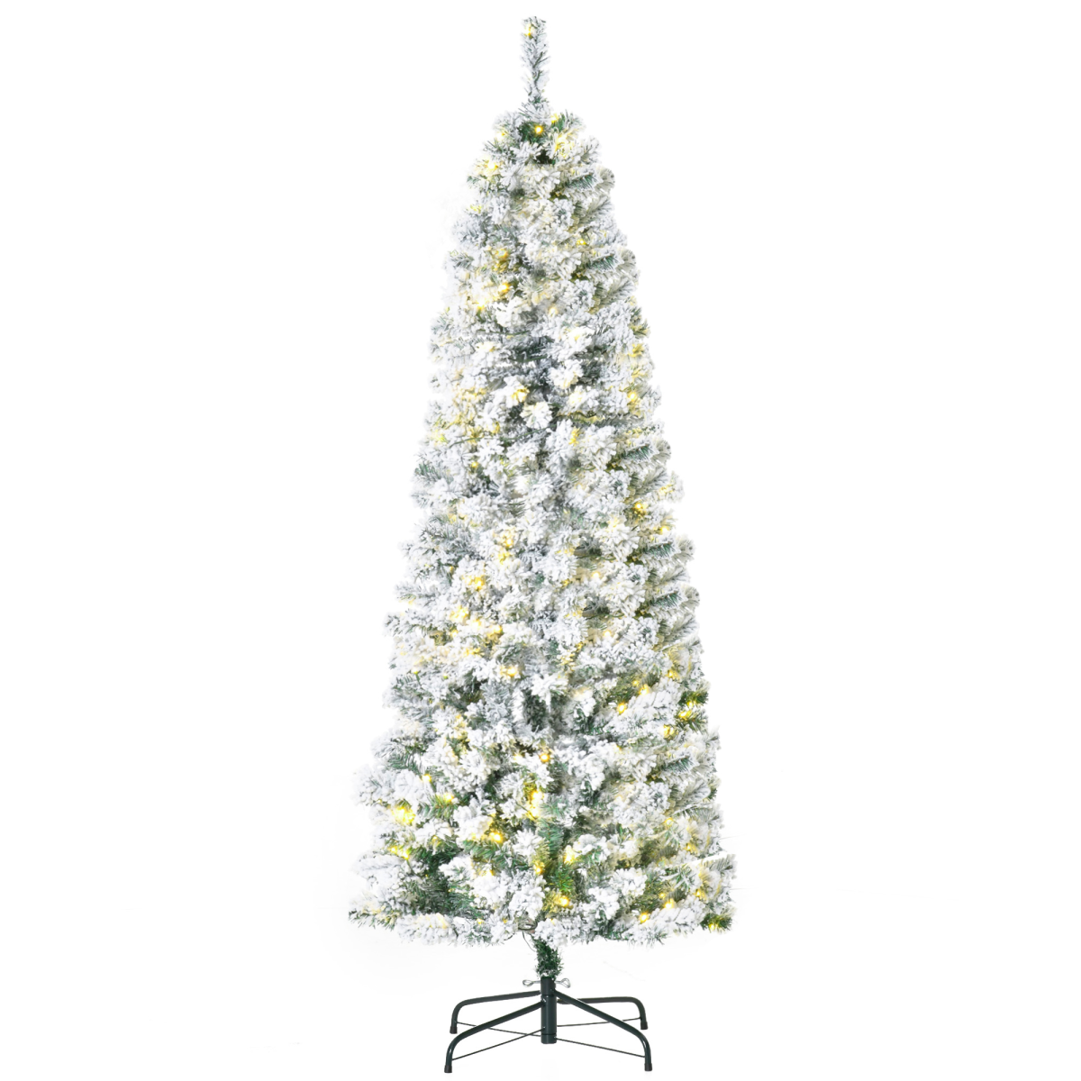 6ft Prelit Snow-Flocked Christmas Tree with 250 Warm LED Lights