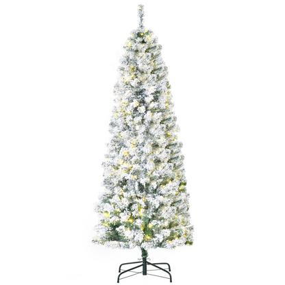 6ft Prelit Snow-Flocked Christmas Tree with 250 Warm LED Lights