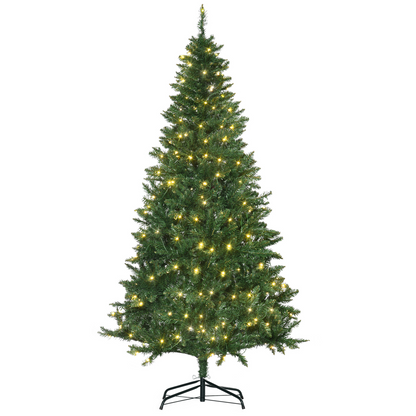 6ft Green Christmas Tree with Warm White LEDs, 8 Light Patterns