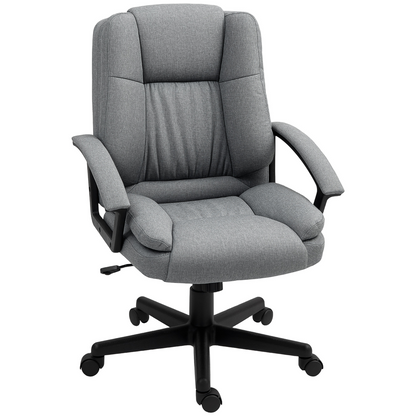 HOMCOM Swivel Executive Office Chair Mid Back Chair w/ Arm, Grey