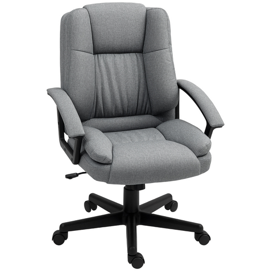HOMCOM Swivel Executive Office Chair Mid Back Chair w/ Arm, Grey
