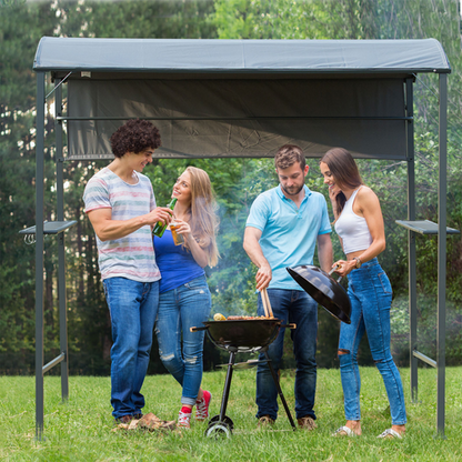 Stay Cool Outdoor BBQ Canopy with Metal Frame – Perfect for Grilling!
