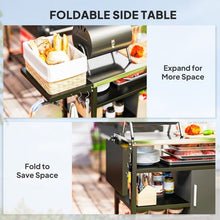 Load image into Gallery viewer, Outsunny Stainless Steel Outdoor BBQ Trolley with Folding Table &amp; Wheels
