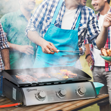 Load image into Gallery viewer, Outsunny 3-Burner Portable Gas Plancha BBQ Grill - 9kW Outdoor Cooking Magic!
