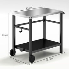 Load image into Gallery viewer, Outsunny Portable BBQ Table with Shelving &amp; Hooks - Perfect for Outdoor Dining!
