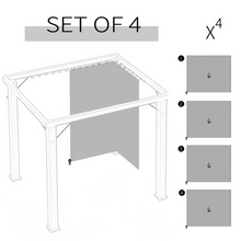 Load image into Gallery viewer, Premium 3x3m Gazebo Sidewall Set - 4 Light Grey Panels with Hooks &amp; C-Rings
