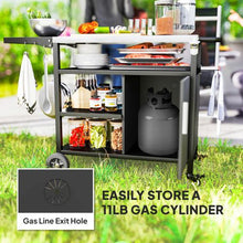 Load image into Gallery viewer, Outsunny Stainless Steel Outdoor BBQ Trolley with Folding Table &amp; Wheels
